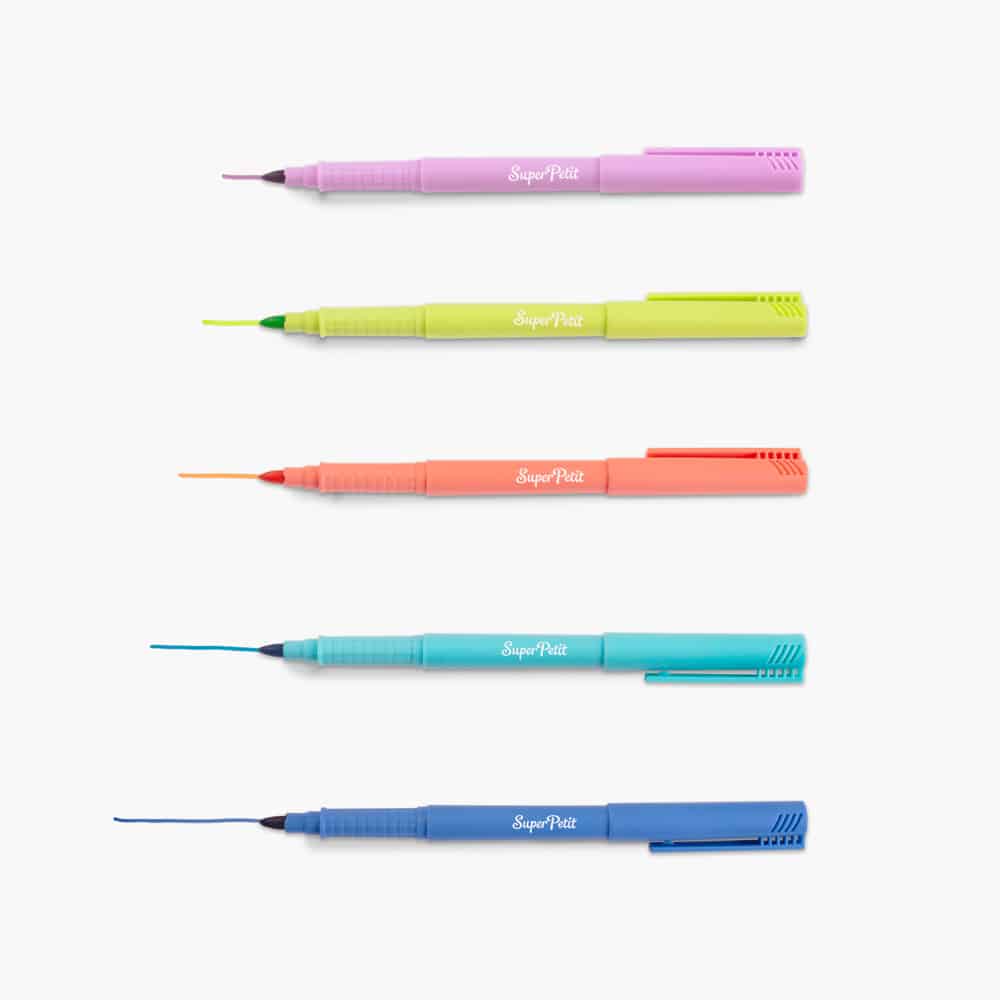 Boîte de 5 feutres pastel pointe fine SuperPetit pour silicone
