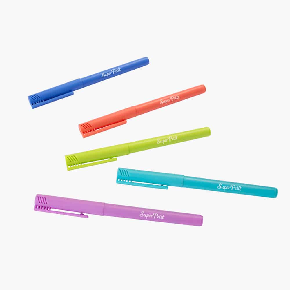 Boîte de 5 feutres pastel pointe fine SuperPetit pour silicone