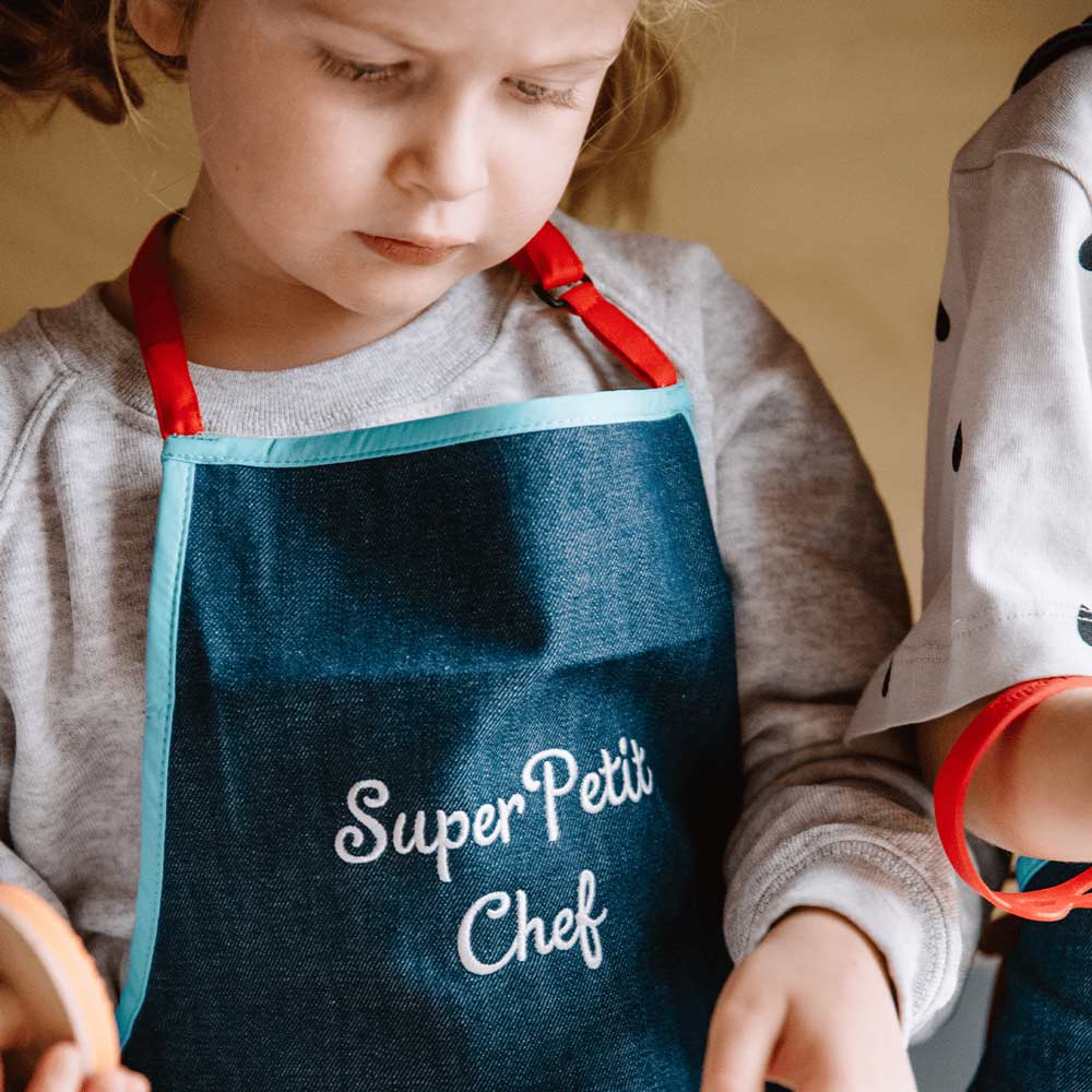 Tablier de cuisine brodé pour enfant Super Petit