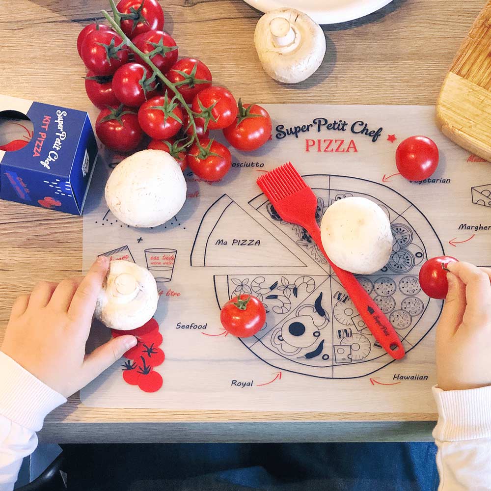Kit pizza en silicone Super Petit pour enfants, avec pinceau de cuisine