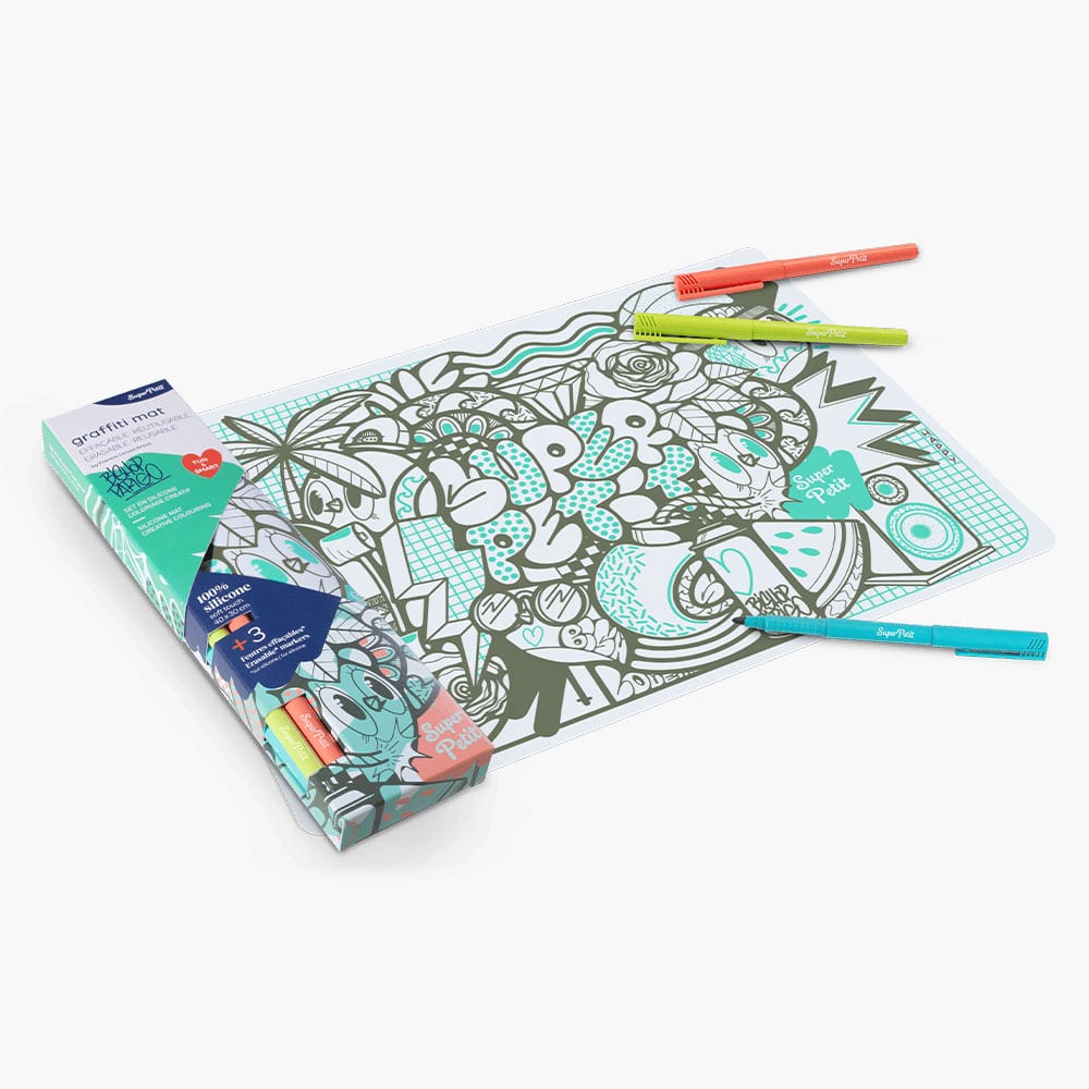 Graffiti Mat collaboration Bishopparigo x SuperPetit en silicone