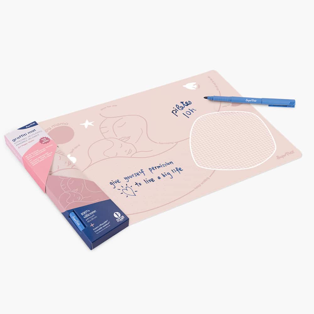 Graffiti Mat Maman, sous-main en silicone réutilisable SuperPetit
