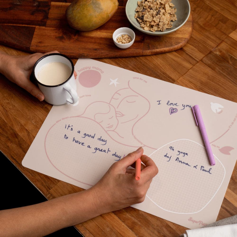 Graffiti Mat Maman, sous-main en silicone réutilisable SuperPetit