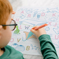 Coloriage éducatif réversible en silicone SuperPetit, alphabet et animaux marins