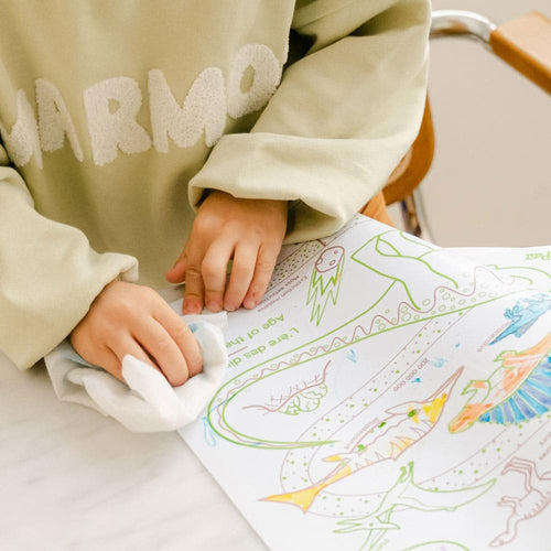 Coloriage éducatif réversible en silicone SuperPetit, frise chronologique des dinosaures