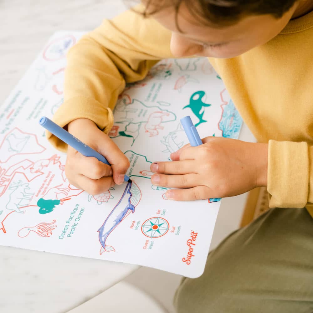 Planisphère éducatif réversible en silicone SuperPetit
