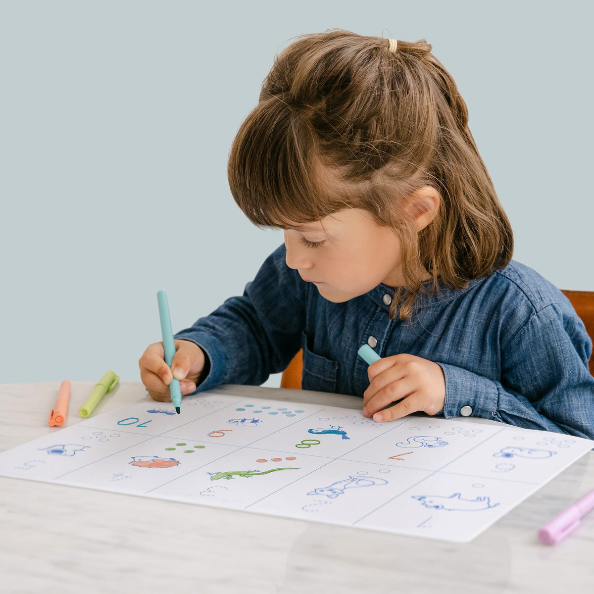 Coloriage éducatif réversible en silicone SuperPetit, apprentissage des chiffres