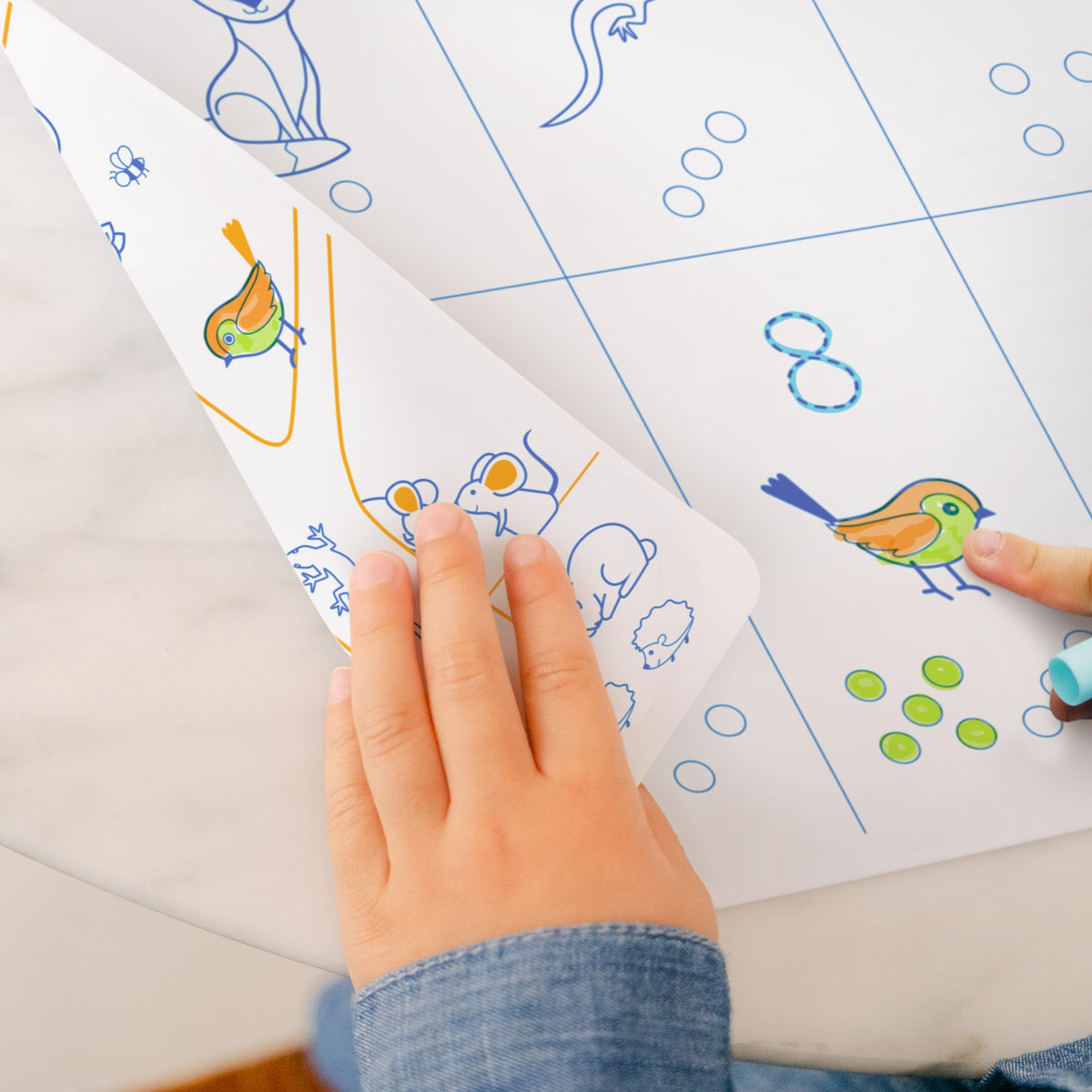 Coloriage éducatif réversible en silicone SuperPetit, apprentissage des chiffres