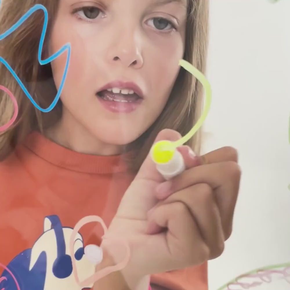5 Crayons de cire twistables fluo pour vitres et miroirs