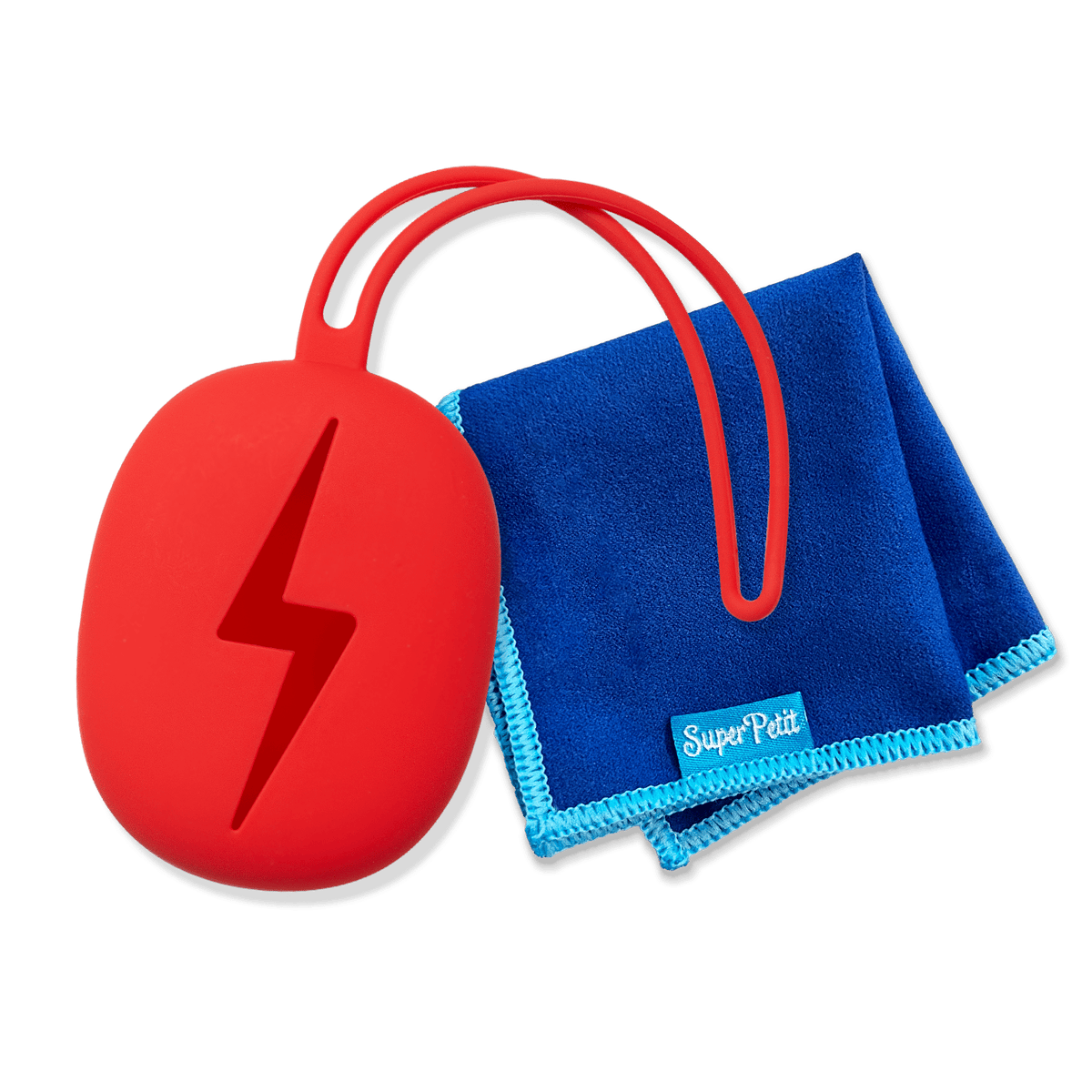 Lingette microfibre et étui en silicone SuperPetit – coloris Rouge