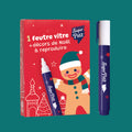 1 Feutre blanc pour Vitres + Motifs de Noël
