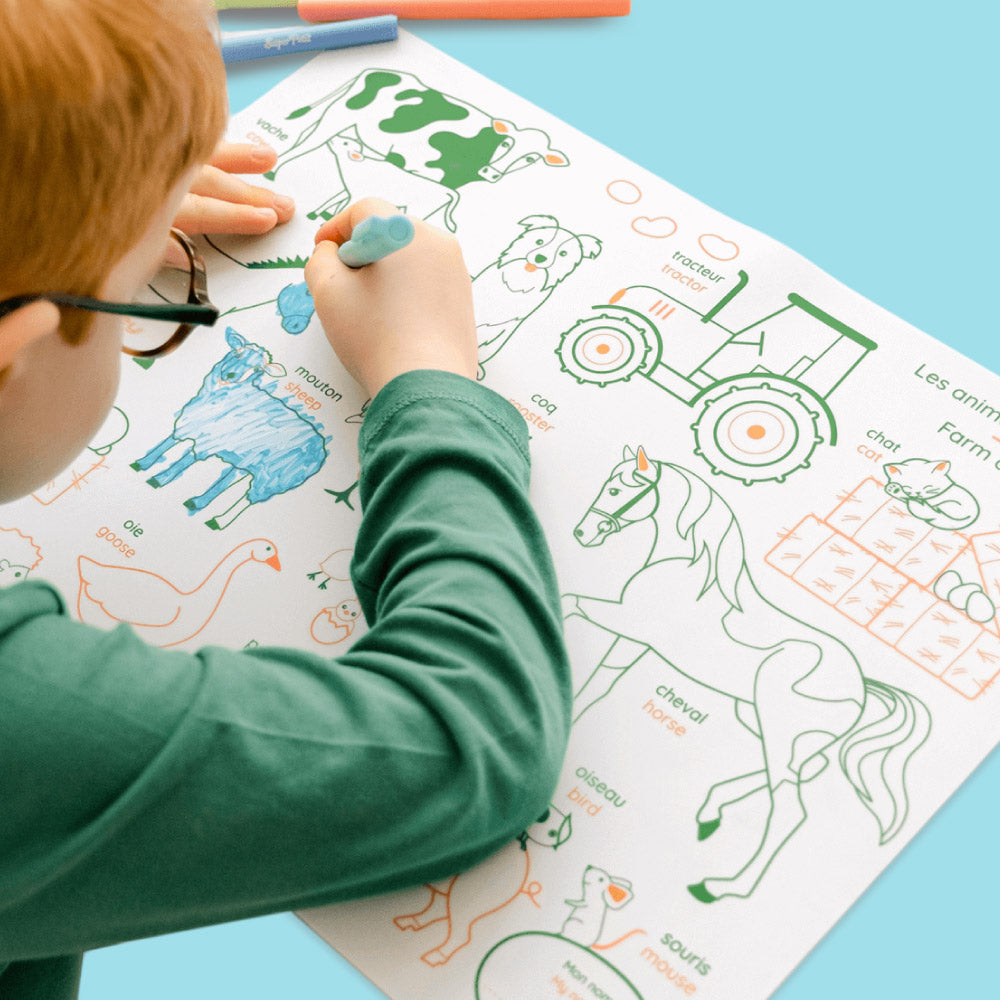 Coloriage Éducatif en Silicone – Les Animaux de la Ferme