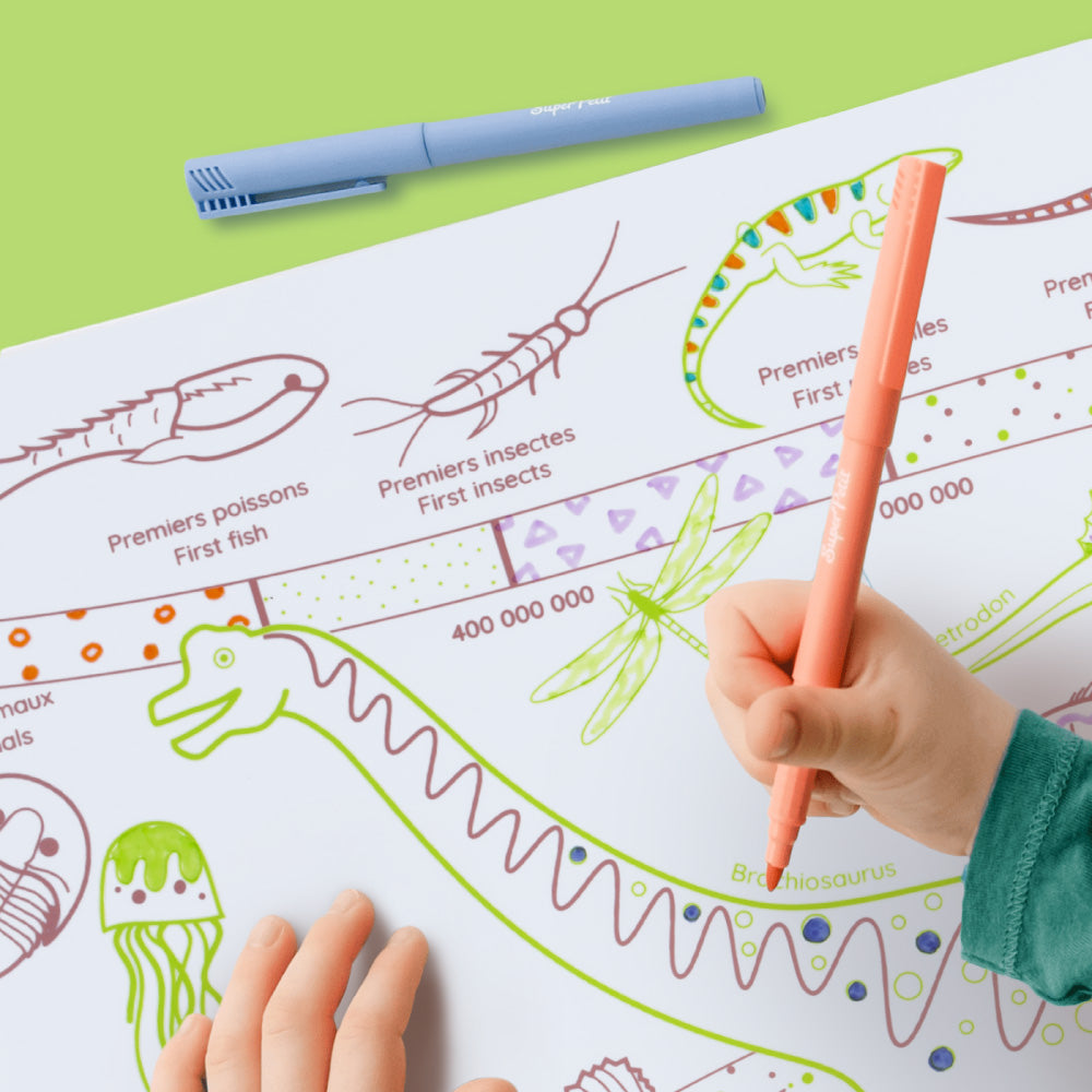 Coloriage éducatif en silicone SuperPetit – L'Ère des Dinosaures