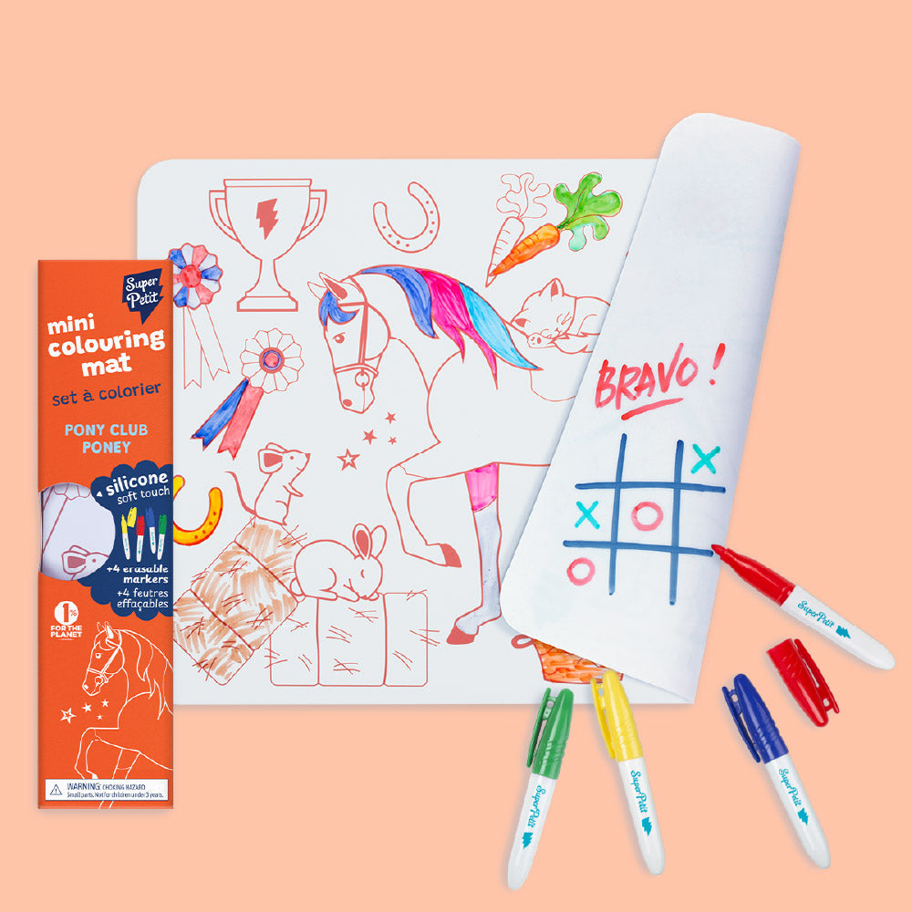 Mini Coloriage Réutilisable en Silicone – Le Poney Club
