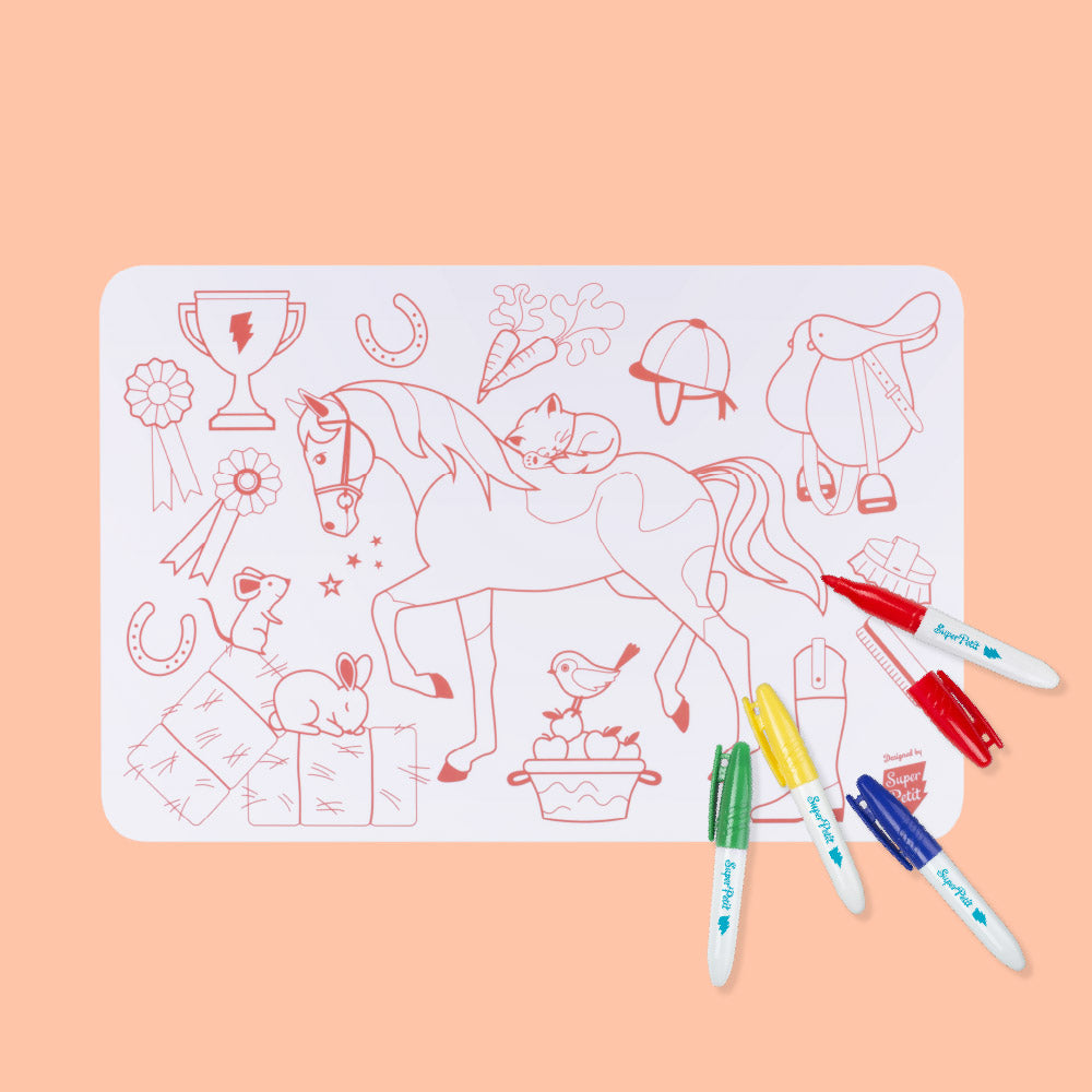 Mini Coloriage Réutilisable en Silicone – Le Poney Club