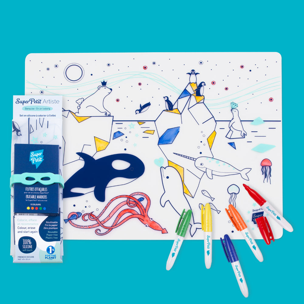 Set de Table à Colorier Silicone – Sur la Banquise