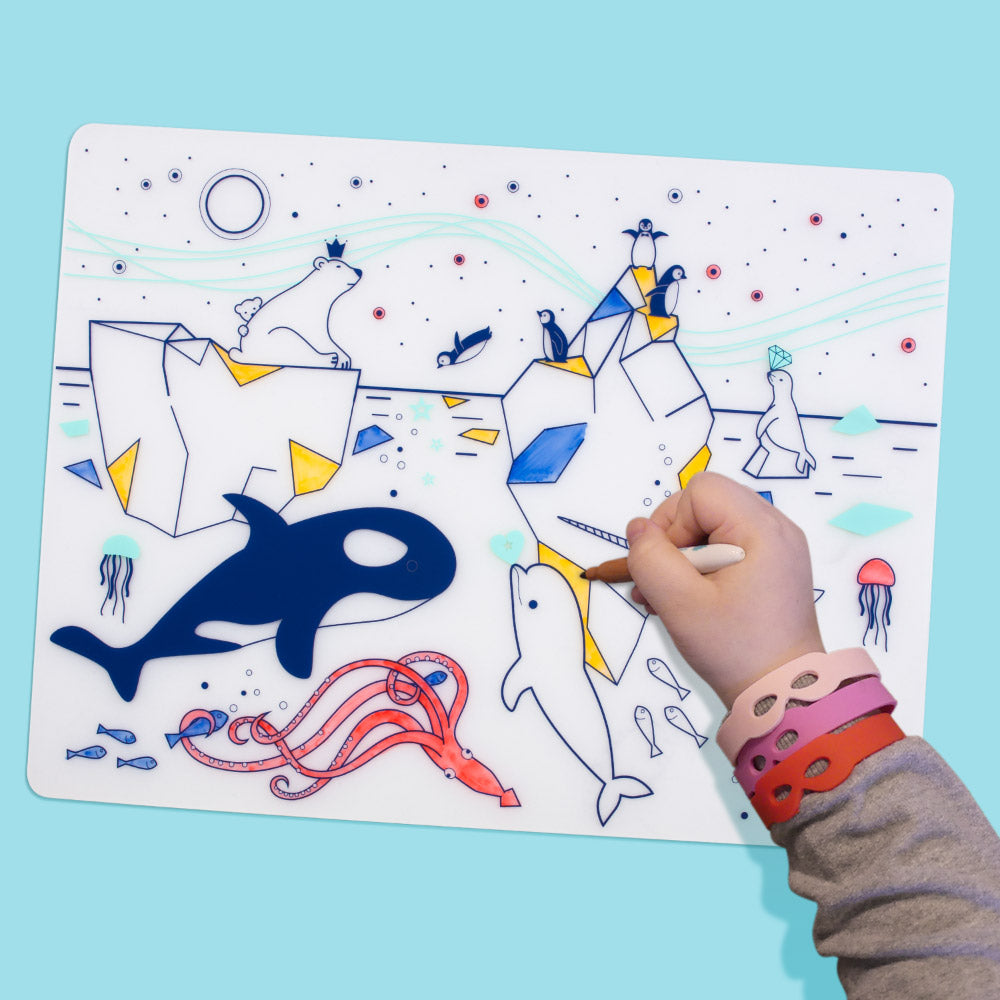 Set de Table à Colorier Silicone – Sur la Banquise