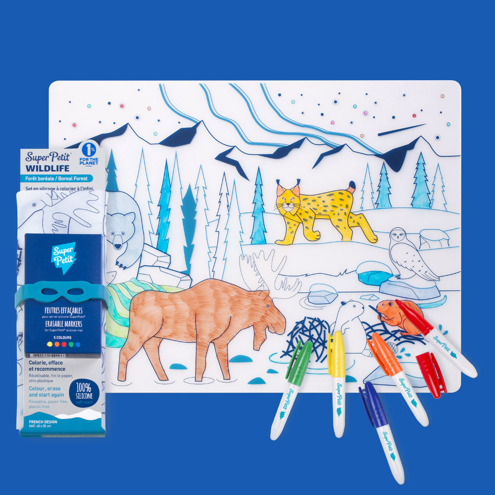 Set de Table à Colorier Silicone – Forêt Boréale