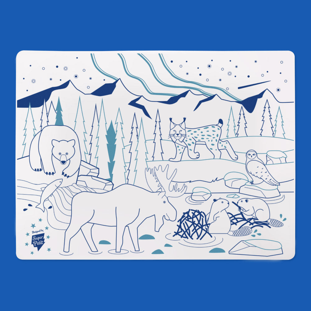 Set de Table à Colorier Silicone – Forêt Boréale