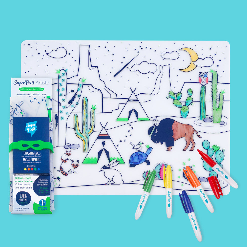 Set de Table à Colorier Silicone – Vallée des Cactus