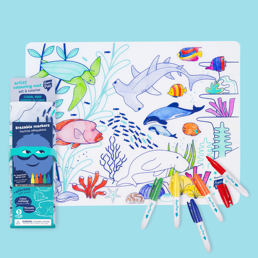 Set de Table à Colorier Silicone – Barrière de Corail