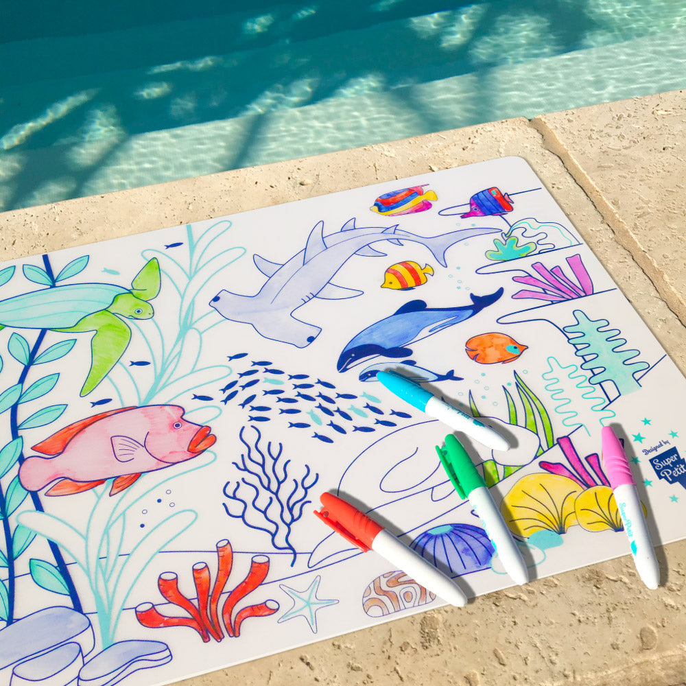 Set de Table à Colorier Silicone – Barrière de Corail