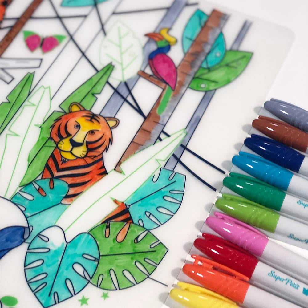 Set de Table à Colorier Silicone – Jungle