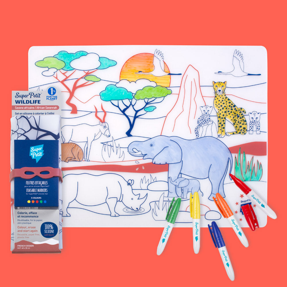 Set de Table à Colorier Silicone – Savane