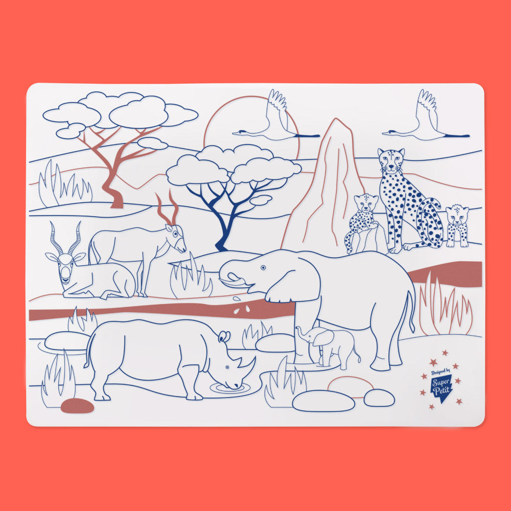 Set de Table à Colorier Silicone – Savane