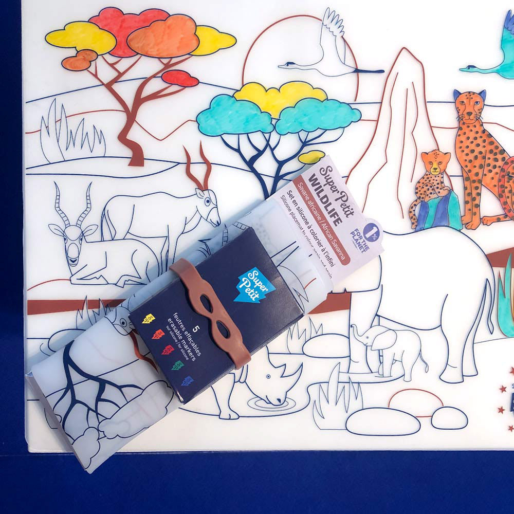 Set de Table à Colorier Silicone – Savane