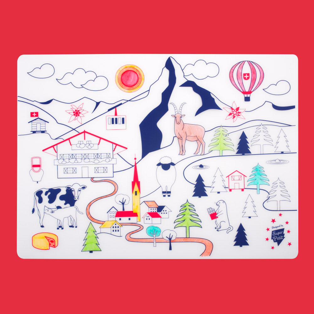 Set de Table à Colorier Silicone – Montagnes Suisses