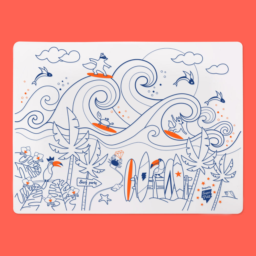 Set de Table à Colorier Silicone – Surf Party