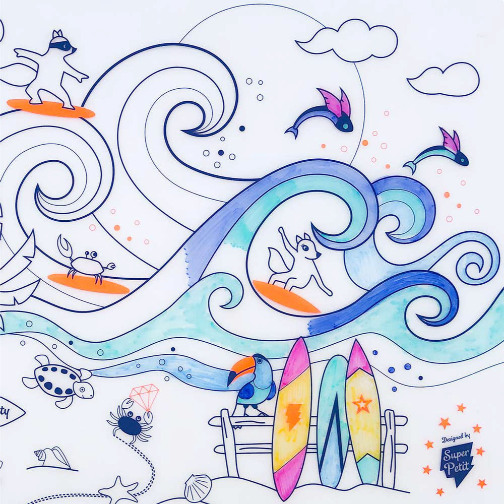 Set de Table à Colorier Silicone – Surf Party