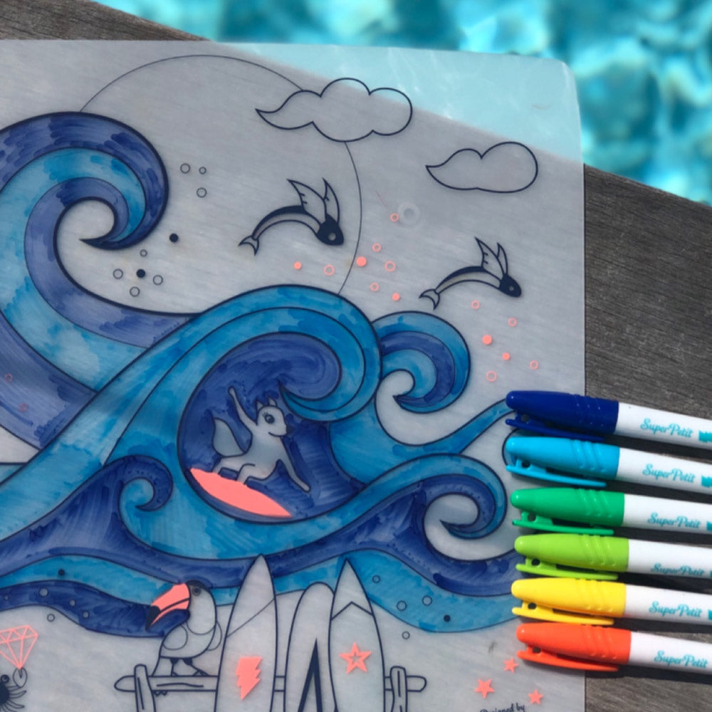 Set de Table à Colorier Silicone – Surf Party
